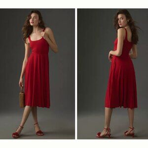Reformation Rou Knit Midi Dress Red Size S